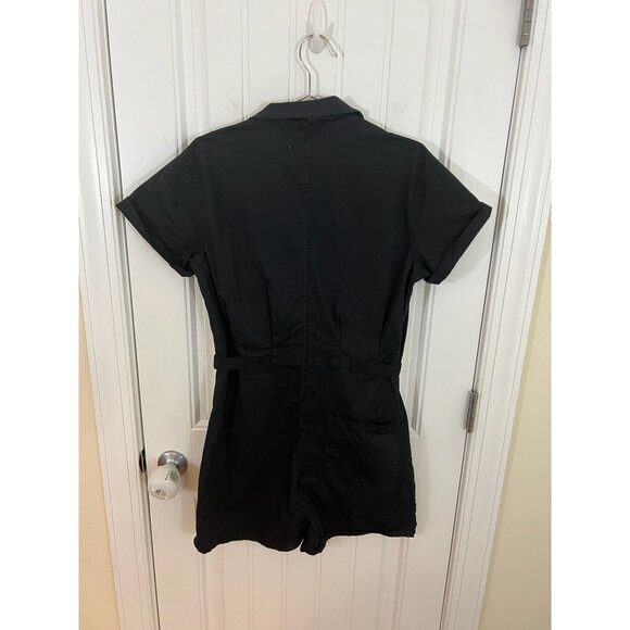 Revolve Pistola Women's Black Parker Romper Short-Sleeve Button-Up Size S - Picture 3 of 4